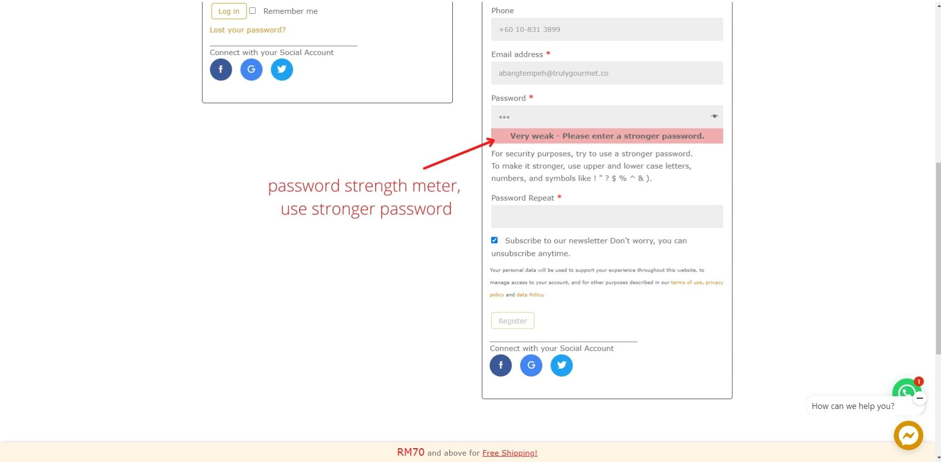 password strength